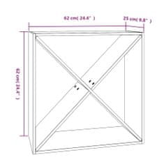 Vidaxl Vinska omarica siva 62x25x62 cm trdna borovina