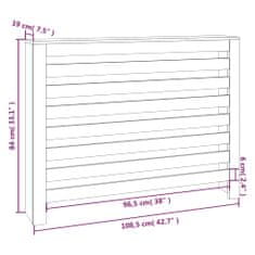 Vidaxl Pokrov za radiator 108,5x19x84 cm trdna borovina