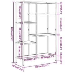 Vidaxl Knjižni regal 80x30x120 cm jeklo in inženirski les