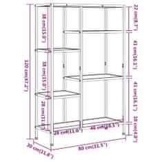 Vidaxl Knjižni regal 80x30x120 cm jeklo in inženirski les