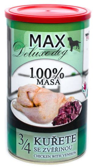 FALCO MAX Deluxe konzerve za odrasle pse, 3/4 piščanca z divjačino, 8x 1200 g