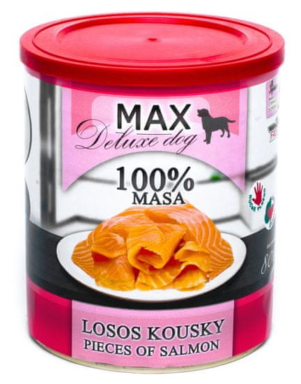 FALCO MAX Deluxe konzerve za odrasle pse, s koščki lososa, 8x 800 g