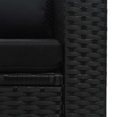 Vidaxl Vrtna sedežna garnitura z blazinami 6-delna poli ratan črna