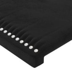 Vidaxl LED posteljno vzglavje črno 160x5x78/88 cm žamet
