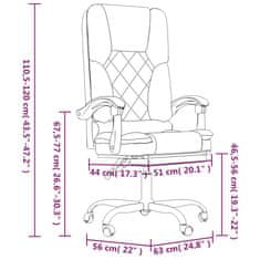 Vidaxl Masažni pisarniški stol sivo umetno usnje