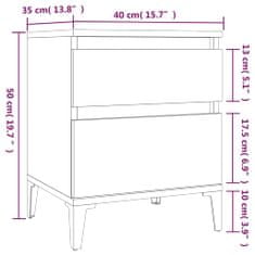 Vidaxl Nočna omarica 2 kosa dimljeni hrast 40x35x50 cm