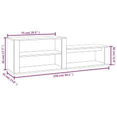 Vidaxl Omarica za čevlje sonoma hrast 150x35x45 cm inženirski les