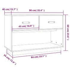 Vidaxl TV omarica črn 90x40x60 cm trdna borovina