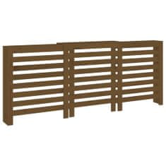 Vidaxl Pokrov za radiator medeno rjav 210x21x85 cm trdna borovina