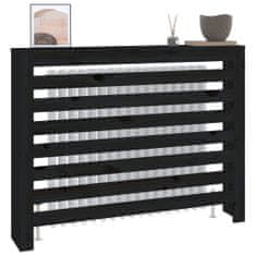 Vidaxl Pokrov za radiator črna 108,5x19x84 cm trdna borovina