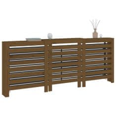 Vidaxl Pokrov za radiator medeno rjav 210x21x85 cm trdna borovina