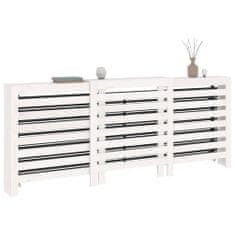 Vidaxl Pokrov za radiator bela 210x21x85 cm trdna borovina