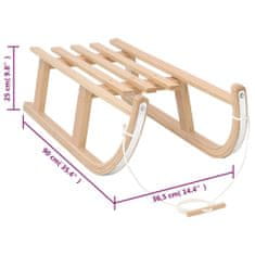 Vidaxl Snežne sani 90x36,5x25 cm vezan les