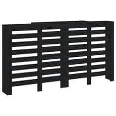 Vidaxl Pokrov za radiator črn 210x21x85 cm trdna borovina