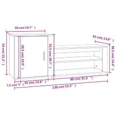 Vidaxl Omarica za čevlje črna 130x35x54 cm inženirski les