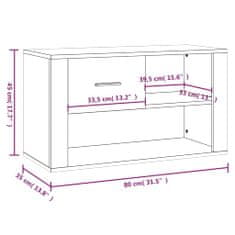 Vidaxl Omarica za čevlje dimljeni hrast 80x35x45 cm inženirski les