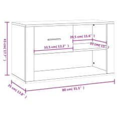 Vidaxl Omarica za čevlje sonoma hrast 80x35x45 cm inženirski les