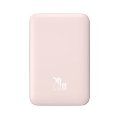 BASEUS Magnetna mini powerbank s hitrim polnjenjem 10000mAh 20W roza + kabel Type-C - Type-C 60W(20V/3A) 0,5m bela (PPCX030004)