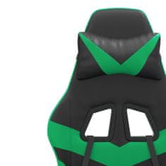 Vidaxl Vrtljiv gaming stol črno in zeleno umetno usnje