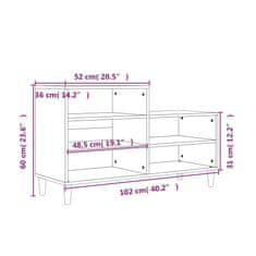 Vidaxl Omarica za čevlje črna 102x36x60 cm inženirski les