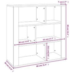 Vidaxl Komoda visok sijaj bela 80x30x80 cm inženirski les