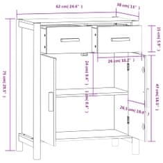 Vidaxl Komoda 62x38x75 cm inženirski les