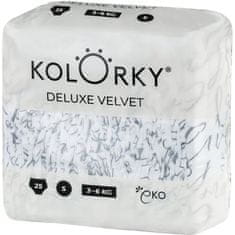 KOLORKY DELUXE VELVET Eko plenice za enkratno uporabo z žametno površino S (3-6 kg) 25 kosov