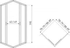KERRA Kvadratna tuš kabina Tiara Square 90, steklo 6mm