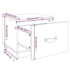 Vidaxl Nočna omarica medeno rjava 40x34x35 cm trdna borovina