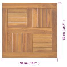 Vidaxl Kvadratna mizna plošča 50x50x2,5 cm neobdelana trdna hrastovina