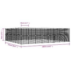 Vidaxl Ograda za hišne ljubljenčke s 60 paneli črna 35x35 cm jeklo