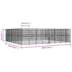 Vidaxl Ograda za hišne ljubljenčke s 60 paneli črna 35x35 cm jeklo