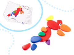 WOWO Creative Coloured Stones Montessori Puzzle - sestavljanka Montessori z ustvarjalnimi barvnimi kamni