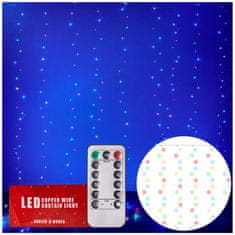 slomart LED zavese luči žice girlanda 3x3m 300LED večbarvni daljinski upravljalnik USB