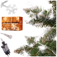 WOWO Snowflake LED String Lights - LED String Lights Snowflakes 10m 100LED Cold White z 8 načini osvetlitve