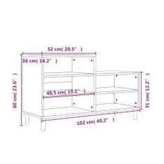 Vidaxl Omarica za čevlje rjav hrast 102x36x60 cm inženirski les