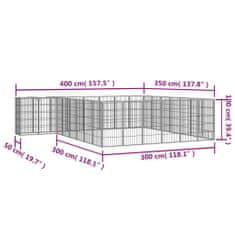 Vidaxl Pasja ograda s 30 paneli črna 50x100 cm prašno barvano jeklo