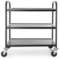 Hendi Gostinski servirni voziček s 3 policami do 150 kg mat črne barve - Hendi 811320