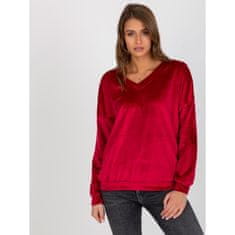 RELEVANCE Ženski pulover s kapuco in V izrezom LINN bordo barve RV-BL-8441.07P_392885 Univerzalni