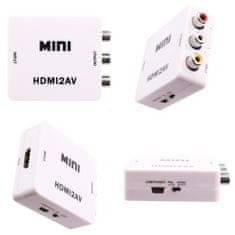 Northix Adapter za video pretvornik HDMI v AV - bel 