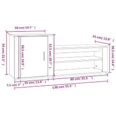 Vidaxl Omarica za čevlje dimljeni hrast 130x35x54 cm inženirski les