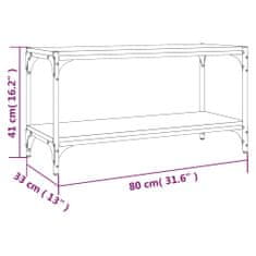 Vidaxl TV omarica siva sonoma 80x33x41 cm inženirski les in jeklo