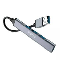 Kaku KSC-751 HUB adapter USB - 3x USB 2.0 / USB 3.0, siva