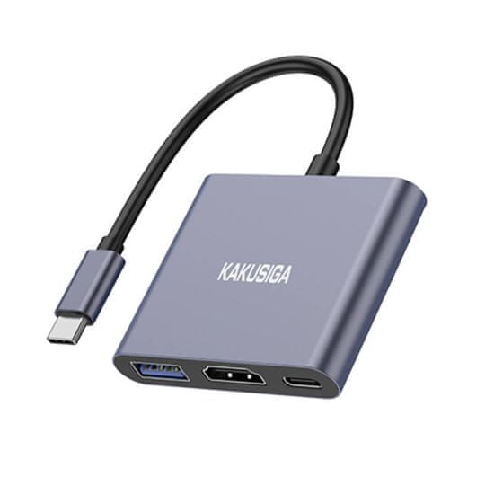 Kaku KSC-750 HUB adapter USB-C - USB 3.0 / USB-C / HDMI, siva