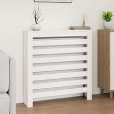 Vidaxl Pokrov za radiator bela 79,5x19x84 cm trdna borovina