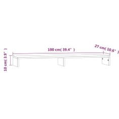 Vidaxl Stojalo za zaslon 100x27x10 cm trdna borovina