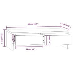 Vidaxl Stojalo za zaslon belo 50x27x15 cm trdna borovina