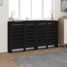 Vidaxl Pokrov za radiator črn 210x21x85 cm trdna borovina