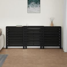 Vidaxl Pokrov za radiator črn 210x21x85 cm trdna borovina