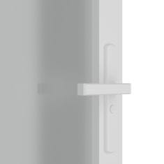 Vidaxl Notranja vrata 102,5x201,5 cm bela mat steklo in aluminij